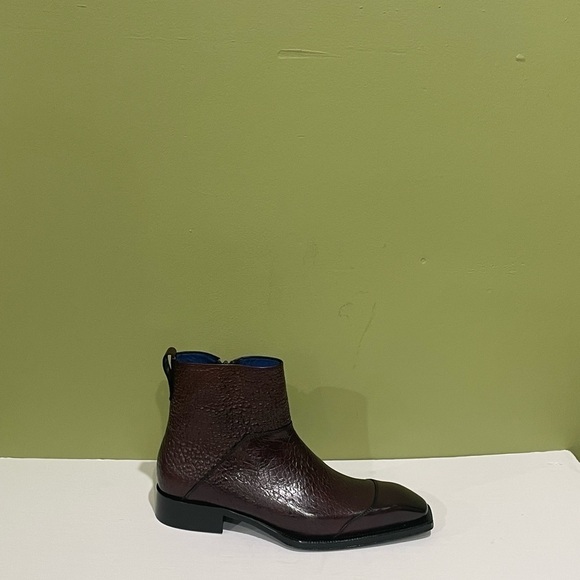 Emilio Franco boot burgundy captoe side zipper leather calf - Picture 3 of 6